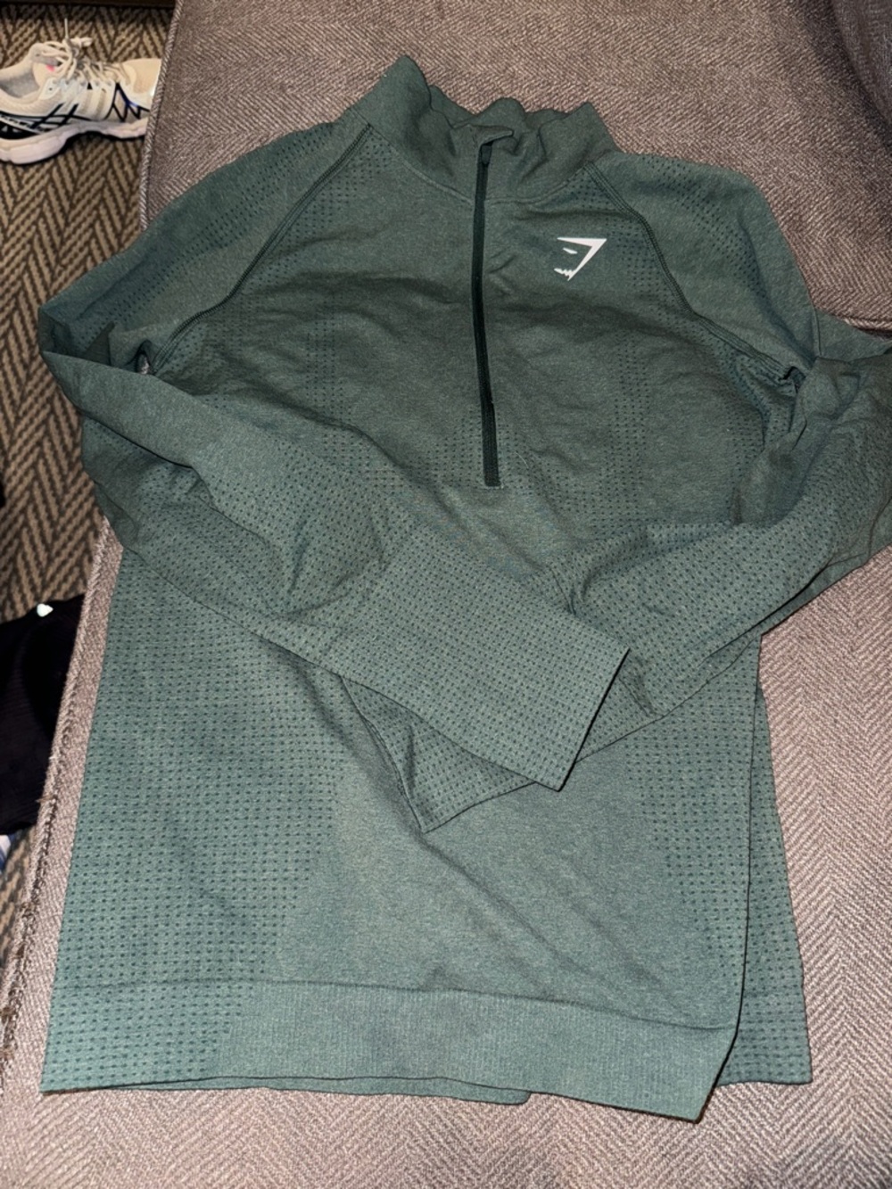 Gymshark women’s  Dark Green Half-Zip Training Sweater